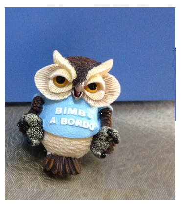 Gufo Incinta con Maglia Bimbo a Bordo H.6 cm