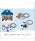 Portachiavi in Metallo a Forma di Cane Cartella da 12 pz. assortiti
