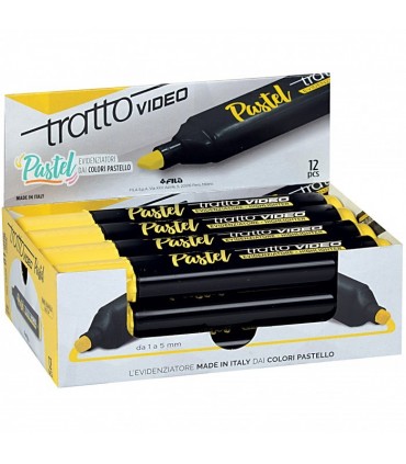 Evidenziatore Tratti Video Fila Pastello colore Giallo conf. 12 pz.