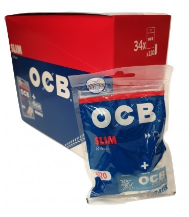 Filtrini OCB Slim 6mm. in Bustina con Cartina OCB Blu X-Pert conf. da 34 pz.