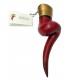 Corno Corona in Caramica a Spirale Rosso H.13 cm Realizzato e dipinto a mano