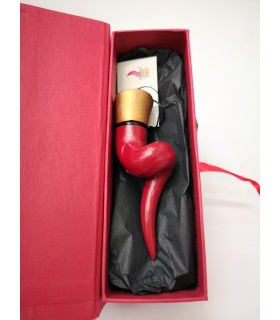 Corno a Spirale  in Caramica Rosso H.10 cm Realizzato e dipinto a mano
