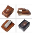 CUSTODIA IN CUOIO ZIPPO COLORE MARRONE CON CLIP