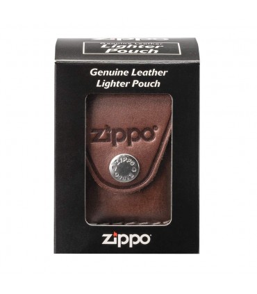 CUSTODIA IN CUOIO ZIPPO COLORE MARRONE CON PASSANTE