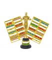 Trofeo Oscar in plastica H.30 cm con etichette personalizzabile conf. 3 pz.