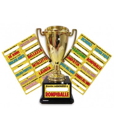 6 Coppe H. 24 cm con Etichette Assortite 