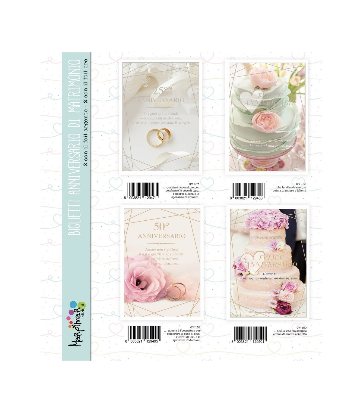 Biglietto Marpimar Anniversario Matrimonio Conf 12 Pz Assortiti Con 4 Soggetti La Suprema Srl