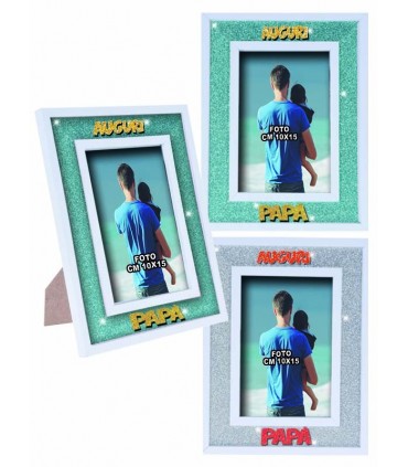 Portafoto  Festa del Papà in legno con glitter