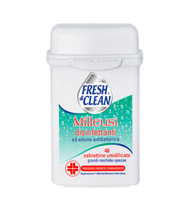 Salviette Fresh&Clean Milleusi Disinfettantia ad Azione Antibatterica 40 pz.