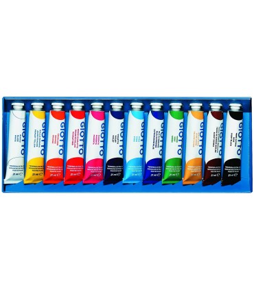 Scatola Tempere Giotto da 21 ml conf. 12 pz. colori assortiti