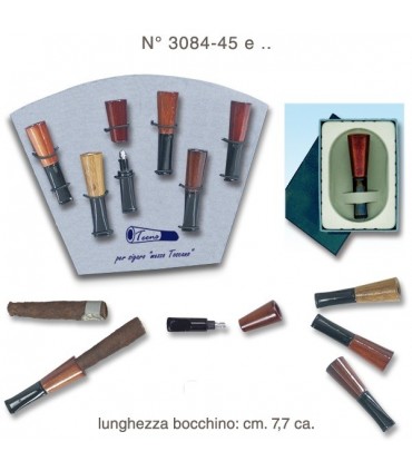 Bocchino in Radica Regular per Sigaro Mezzo Toscano in Cartella da 6 pz. assortiti