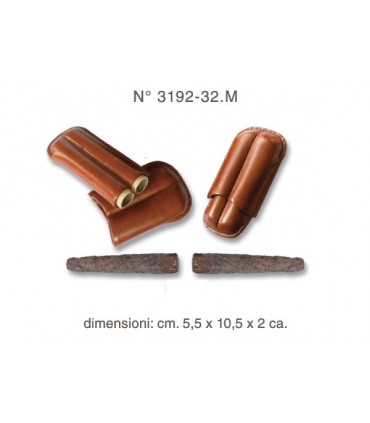 Portasigari Compatto per 2 Mezzi Toscani Finitura "Tipo Pelle"  colore Nero