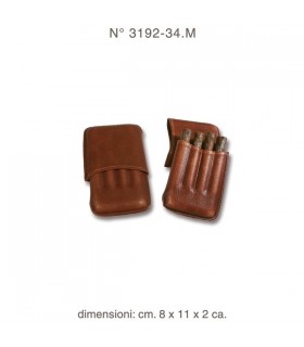 Portasigari per 4 mezzi toscani  tipo pelle colore Marrone