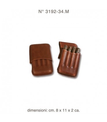 Portasigari per 4 mezzi toscani  tipo pelle colore Marrone