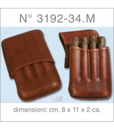 Portasigari per 4 mezzi toscani  tipo pelle colore Marrone