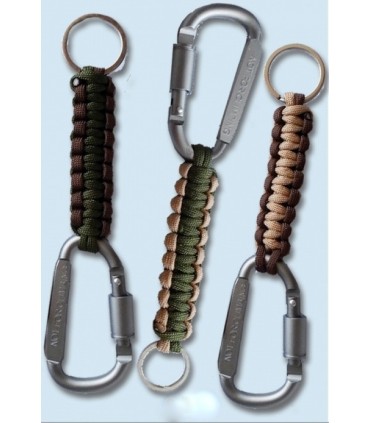 Portachiavi in Cordino intrecciato con gancio in alluminio Cartella da 6 pz.