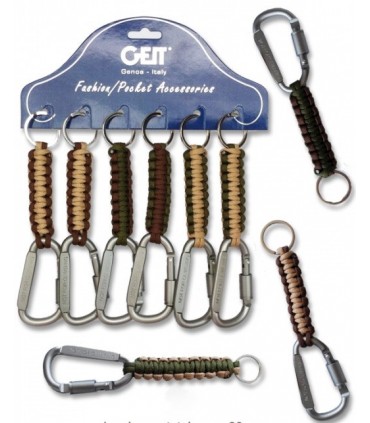 Portachiavi in Cordino intrecciato con gancio in alluminio Cartella da 6 pz.