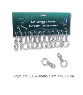 Portachiavi Moschettone   cartella da 12 pz.