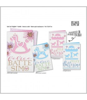 Biglietto Cromo Battesimo conf. 12 pz. assortiti