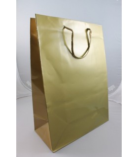 Buste carta manico in corda misura 25x35  colore Oro Lucido conf. 10  pz