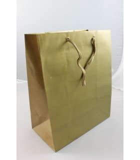  Buste carta manico in corda misura 20x25  colore Oro Lucido conf. 10  pz