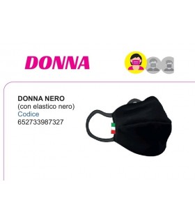 Mascherine Proteggi-Fiato Donna in Cotone 100% Lavabile idrorepellente e Traspirante conf. 10 pz. colore Nero