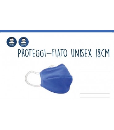 Mascherine Proteggi-Fiato Unisex in Cotone 100% Lavabile idrorepellente e Traspirante conf. 10 pz. colore bluette