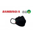 Mascherine Proteggi-Fiato Bimbo/a 6/8 Anni in Cotone 100% Lavabile idrorepellente e Traspirante conf. 10 pz. colori Nero
