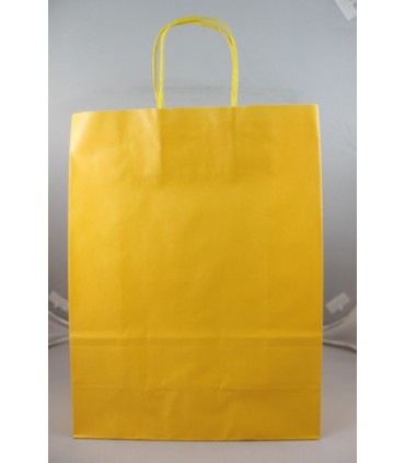 Buste carta manico in cordino mis. 36x41   colore Giallo Perlato  Conf. 25 pz.