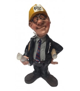 Caricature Mestieri "Ingegnere" H. 15 cm