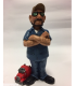Caricature Mestieri "Il Camionista con Motrice" H. 15 cm
