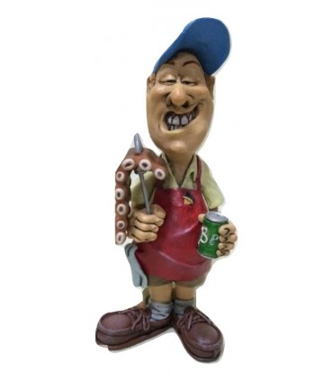 Caricature Mestieri "BBQ  Man" Esperto Barbecue H.16 cm