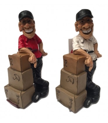 Caricature Mestieri "Il Magazziniere Corriere" H. 15 cm