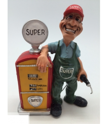 Caricature Mestieri "Il Benzinaio" H. 15 cm