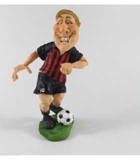 Caricature Mestieri "Il Calciatore" Rosso Nero H. 15 cm