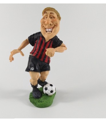 Caricature Mestieri "Il Calciatore" Rosso Nero H. 15 cm