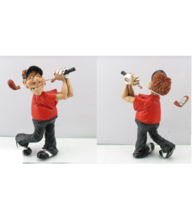 Caricature Mestieri "Golfista Swing" H. 15 cm