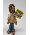 Caricatura Hippie IN RESINA  "Man Flower Power" H.15 cm