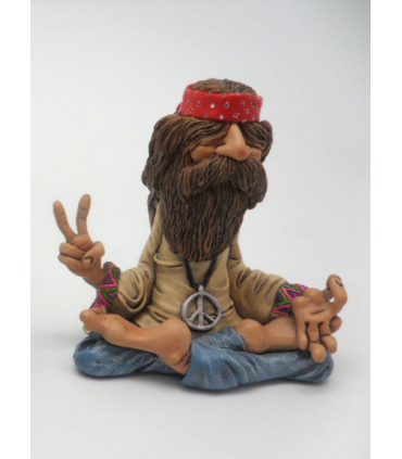 Caricatura Hippie Day "Yoga Peace" H.18 cm