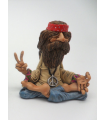 Caricatura Hippie Day in resina "Yoga Peace" H.18 cm