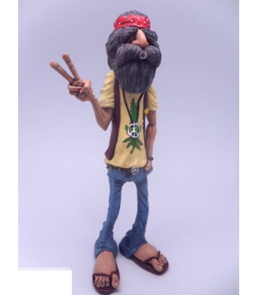 Caricatura Hippie "Peace Man" H.18 cm