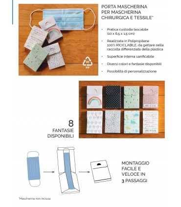 Custodia Porta Mascherine per Chirurgica e Tessile in Polipropilene 100% Riciclabile