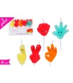 Candele Party H. 4 cm Set  5 pz. modelli assortiti