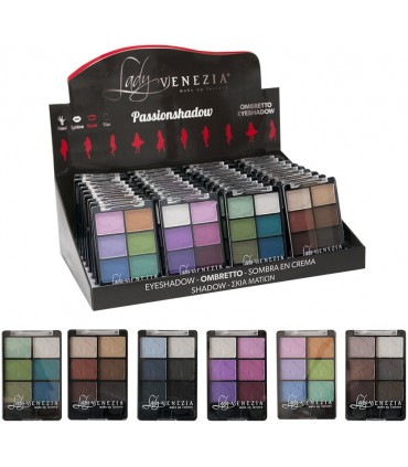 Ombretto Love Passion Shadow 6 colori Lady Venezia 4.5g Expo da 36 pz. assortito con 8 modelli