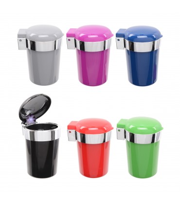 Posacenere da Auto Atomic in Metallo con Luce a Led Expo da 6 pz. colori assortiti