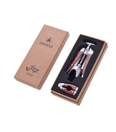Cavatappi in Metallo e Legno Laguiole confezionato in elegante scatola regalo
