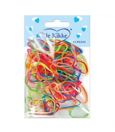 Elastici per Capelli le Kikke colori assortiti bustina 100pz. colori Fluo conf. 24 bustine