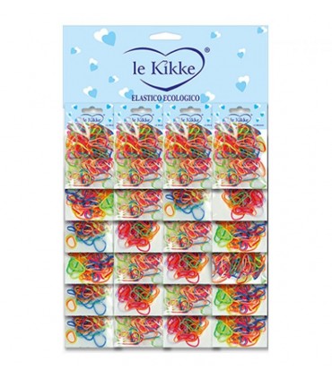 Elastici per Capelli le Kikke colori assortiti bustina 100pz. colori Fluo conf. 24 bustine