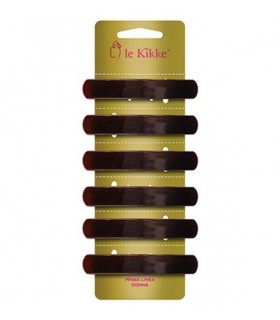 Fermaglio Matik per Capelli Le Kikke Rettangolare conf.6 pz. colore Marrone