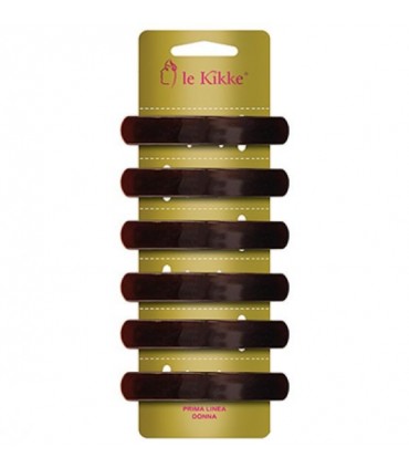 Fermaglio Matik per Capelli Le Kikke Rettangolare conf.6 pz. colore Marrone